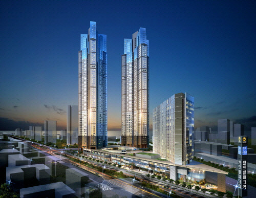 송도 아트윈 푸르지오 조감도